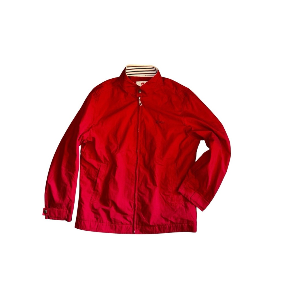 Vintage Montagut Sport Red Harrington Jacket Zip Front French Retro Streetwear L